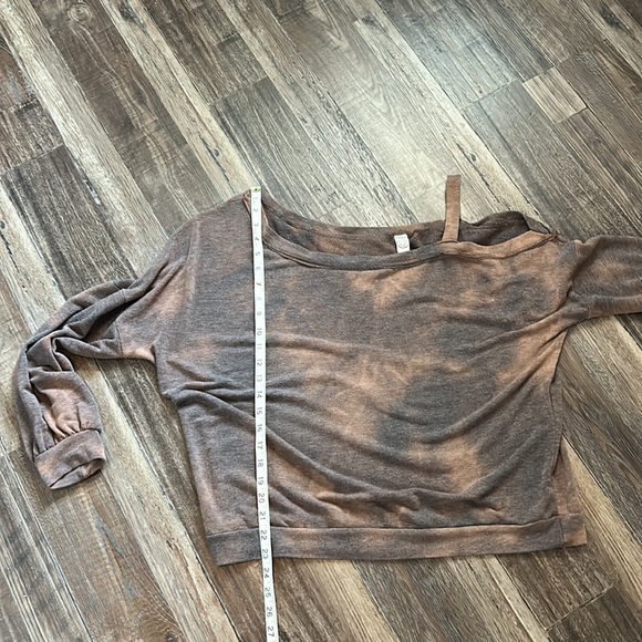 Buttery Soft Brown off the Shoulder Sweatshirt - Picture 4 of 4